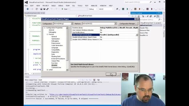 Creating an Intel Fortran MKL Project in Visual Studio смотреть онлайн