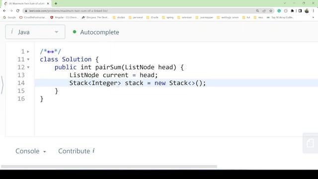 Leetcode 2130. Maximum Twin Sum of a Linked List || Java Solution смотреть онлайн