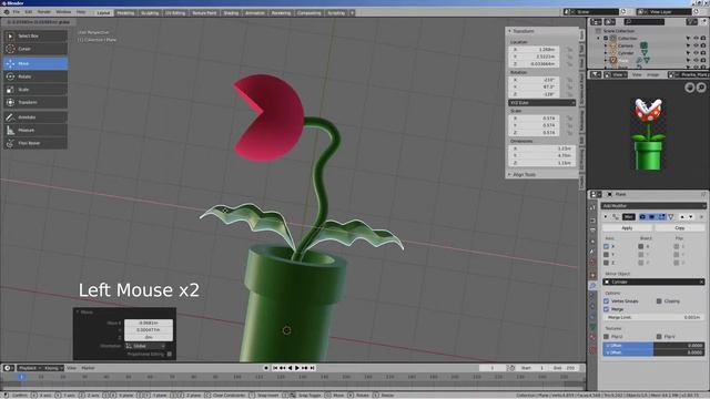 Modeling and texturing Piranha Plant from Super Mario Bros - Blender 2.8 Tutorial смотреть онлайн