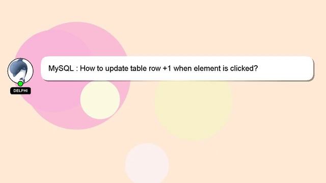 MySQL : How to update table row +1 when element is clicked? смотреть онлайн