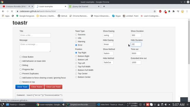 Toastr Simple javascript toast notifications смотреть онлайн