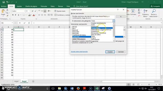 03-Excel 2016- Anidamiento de funciones, Funciones de tipo texto смотреть онлайн