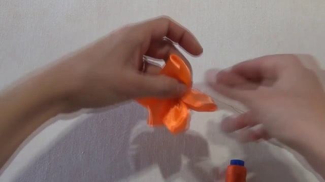 Канзаши для начинающих, самый простой цветок, мастер-класс. смотреть онлайн