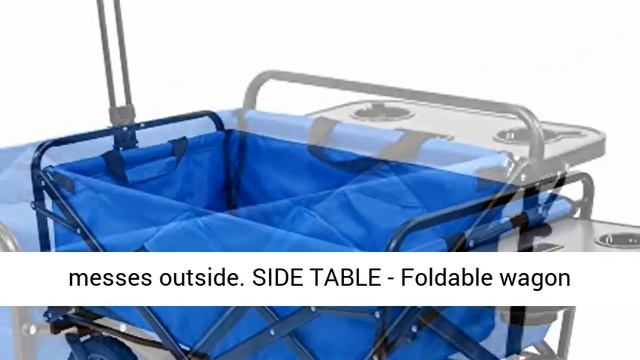 Mac Sports Collapsible Folding Outdoor Utility Wagon With Side Table - Blue - Overview