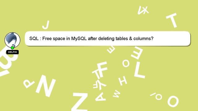 SQL : Free space in MySQL after deleting tables & columns? смотреть онлайн