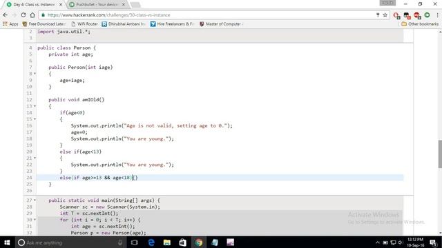 Day 4 of code: Class vs Instance | hackerrank | java | tutorial смотреть онлайн
