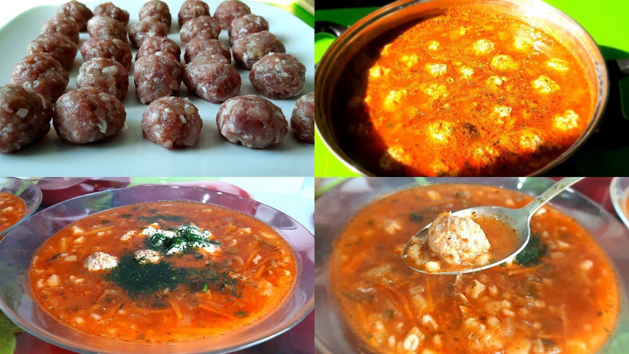 Рассольник с чесночными фрикадельками. Сытный суп к обеду. Ароматный, густой, аппетитный! смотреть онлайн