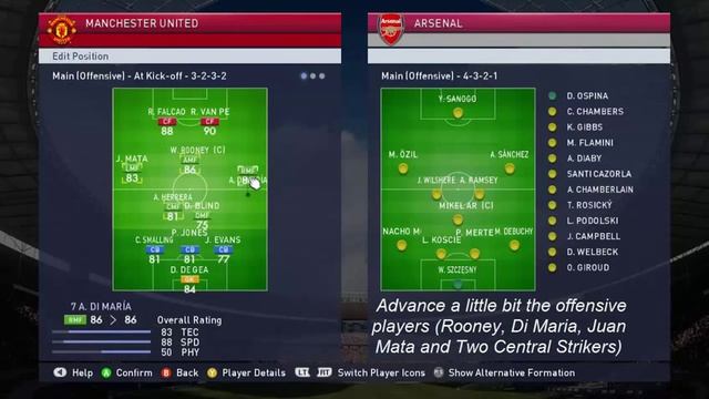 PES 2015 Best Manchester United Gameplan, Tactics - Formation Settings смотреть онлайн