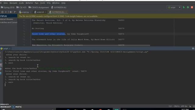 Searching GUTINDEX with Python and Shell Scripts смотреть онлайн