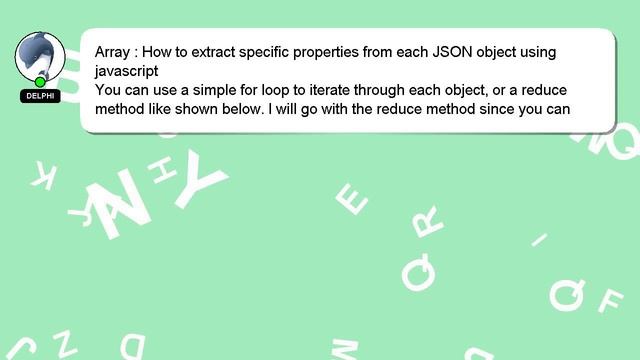 Array : How to extract specific properties from each JSON object using javascript смотреть онлайн
