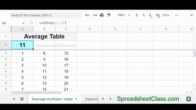 How to average in Google Sheets (Using the AVERAGE function) смотреть онлайн