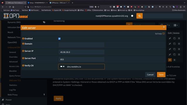 OPNsense – DNS over TLS Block Ads, Trackers and Parent Control with NextDNS смотреть онлайн