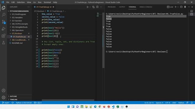 10 | Boolean | Conditional Statements | If Else | Nested If | Elif | Python for Beginners in Hindi смотреть онлайн