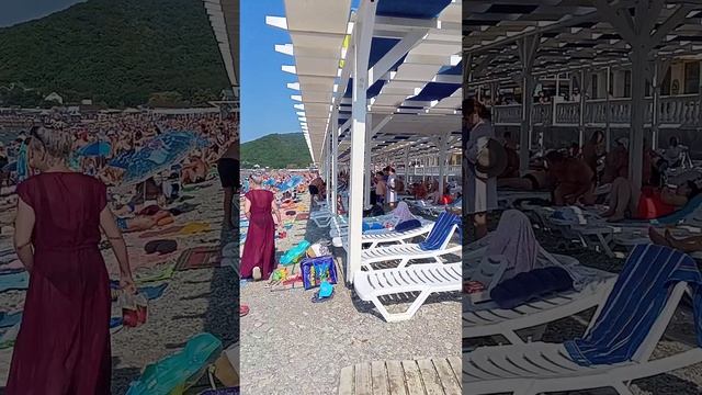 Архипо-Осиповка 8 августа 2023 года ⛅ Обстановка на Центральном пляже ?️ в 09:30 ? смотреть онлайн