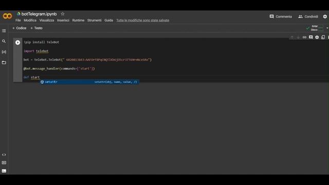 01 - Creare un bot Telegram che risponda a semplici comandi смотреть онлайн