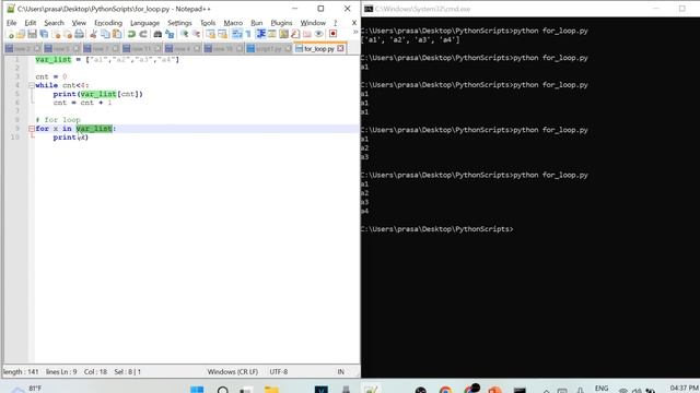 For loop in Python смотреть онлайн