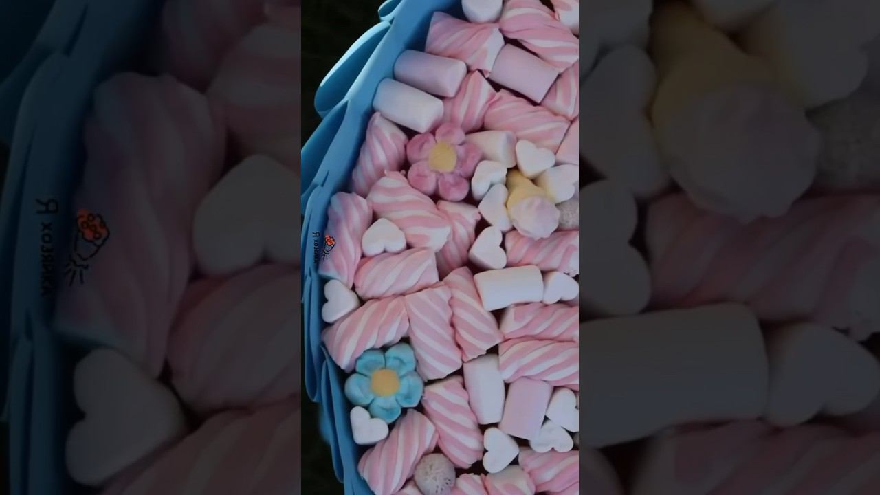 Bouquet of marshmallows #diy #своимируками #мастеркласс #marshmallow #bouquet #фудфлористика #идеи смотреть онлайн
