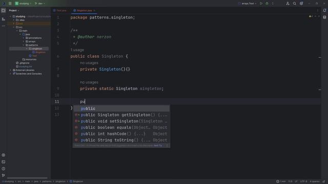 Паттерны проектирования в Java | Singleton смотреть онлайн