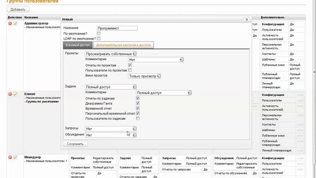 Настройка доступа в qdPM Extended 3.0 управление проектами смотреть онлайн
