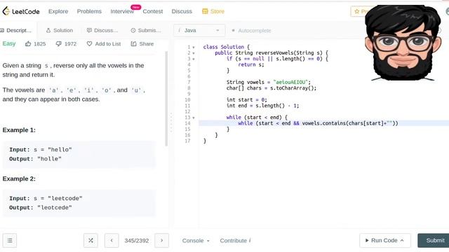 Leetcode Question 345 "Reverse Vowels of a String" in Java смотреть онлайн