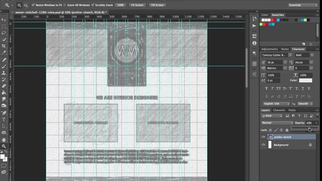 09 Photoshop Web Mockup - Building Vector Wireframe PART 1 смотреть онлайн