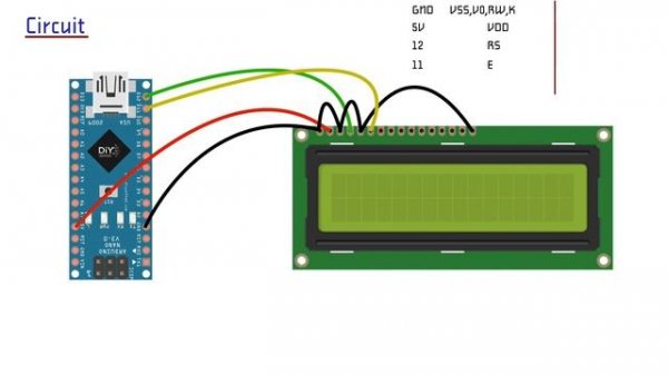 Interfacing LCD1602 With Arduino Without I2C