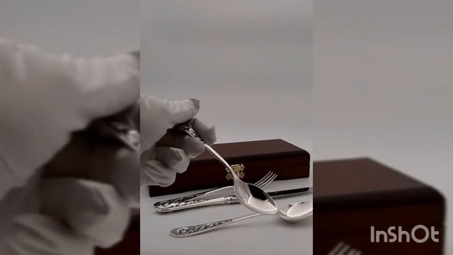 Столовое серебро ручной работы, чернение Кубачи Шахаев арт 124ГЧ смотреть онлайн