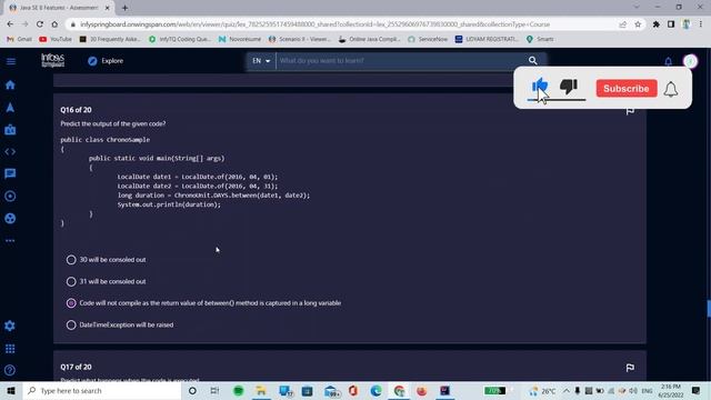 Infosys Java SE 8 Features Certification Questions || Part 3 Advanced Level Certificate смотреть онлайн