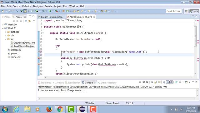 Java - BufferedReader reading File Data смотреть онлайн