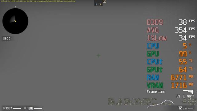 GeForce GTX 1050 ti -- Intel Core i5-12400F -- CSGO uLLeticaL FPS Test i5-12400 смотреть онлайн
