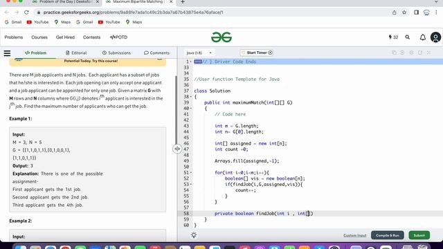 Maximum Bipartite Matching | GFG | POTD | 9th Feb 2023 | Graph Interview Question | Java Solution смотреть онлайн