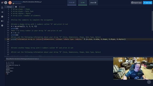 Python - NumPy Calculations смотреть онлайн