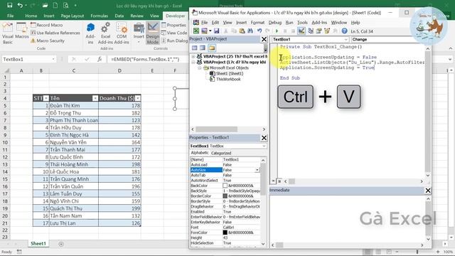 Cách lọc dữ liệu ngay khi gõ chữ trong Excel (Filter as you type) смотреть онлайн