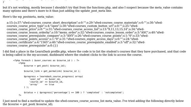Wordpress: How do I update a WordPress wp_postmeta meta_value that contains many options? смотреть онлайн