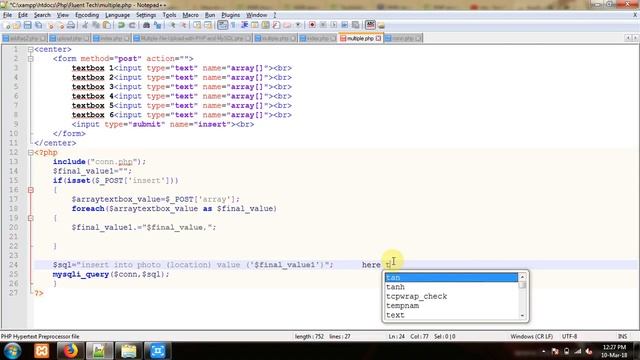 Add Multiple Value Using Array in PHP with Mysqli смотреть онлайн
