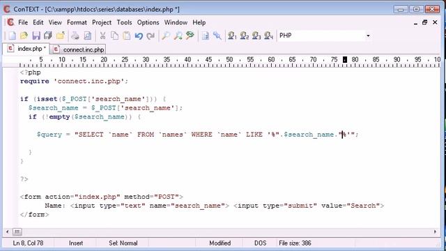 132 LIKE With a Search Engine Example Part 3 PHP Tutorials смотреть онлайн