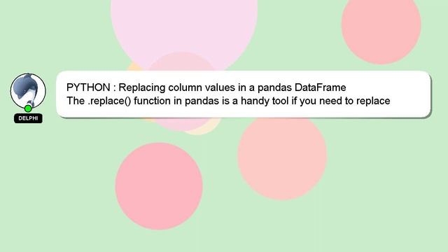 PYTHON : Replacing column values in a pandas DataFrame смотреть онлайн