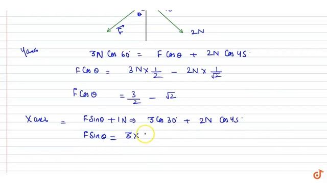 Four ants 1, 2, 3 and 4 are pulling a grain with force of magnitudes `3 N, 1N, 2N and | vec смотреть онлайн