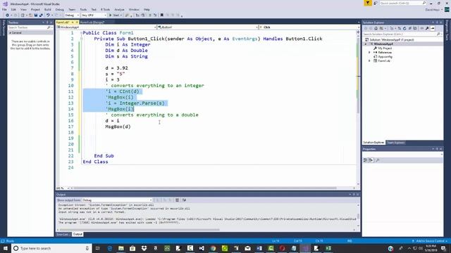 Visual Basic Programming - Converting Between Data Types смотреть онлайн
