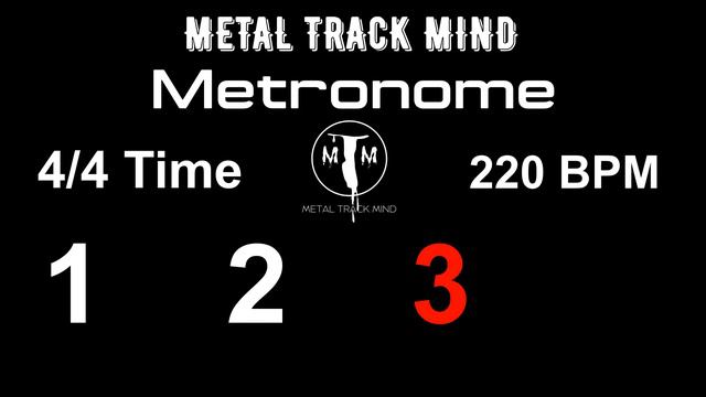 Metronome 4/4 Time 220 BPM visual numbers смотреть онлайн