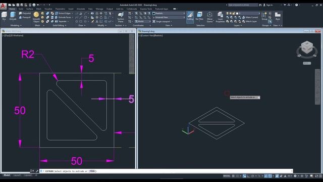 How To Convert 2D To 3D In AutoCAD | AutoCAD 2D To 3D Conversion Tutorial For Beginner In Hindi/Urd смотреть онлайн