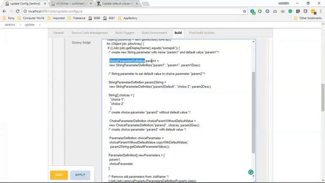 Update Jenkins job default parameters смотреть онлайн