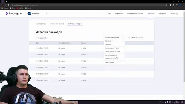 продвижение канала через Prodvigate на Youtube