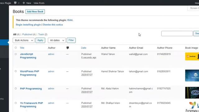 Showing Book Plugin Data In A Wordpress Page Using Shortcode смотреть онлайн
