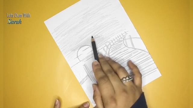 How to sketch a Bridge scenery | Bridge scenery drawing - смотреть онлайн