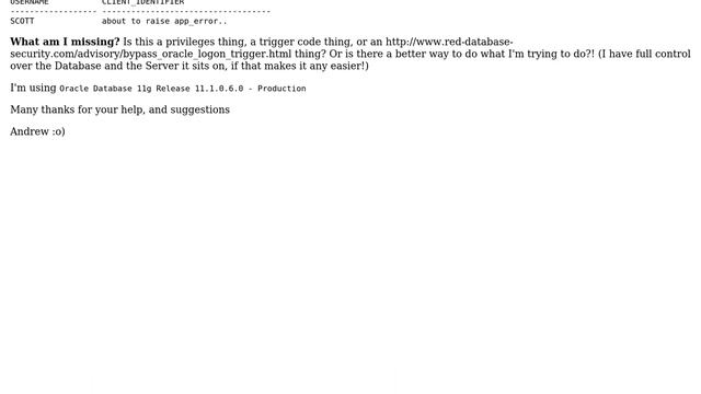 Disconnecting an Oracle Session from a Logon Trigger (2 Solutions!!) смотреть онлайн