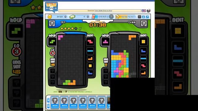[Tetris Battle] [1v1] [God of Tetris] [Rank 100] 46 Line Combo+Perfect Clear смотреть онлайн