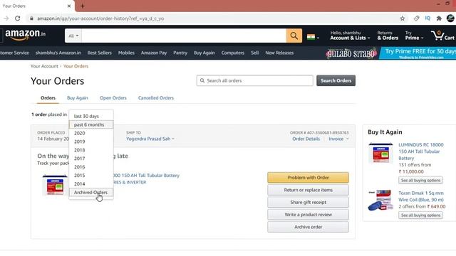 How to Find Archive Order History on Amazon | View Archive order History in Amazon смотреть онлайн