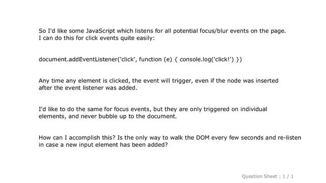 jQuery : JavaScript listen for all focus/blur events смотреть онлайн