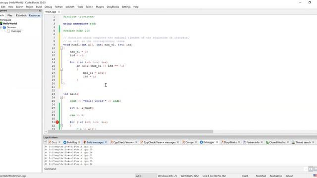 Debugging C++ code in CodeBlocks смотреть онлайн
